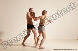 Underwear Martial art Man - Man White Moving poses Athletic Short Blond Dynamic poses Academic